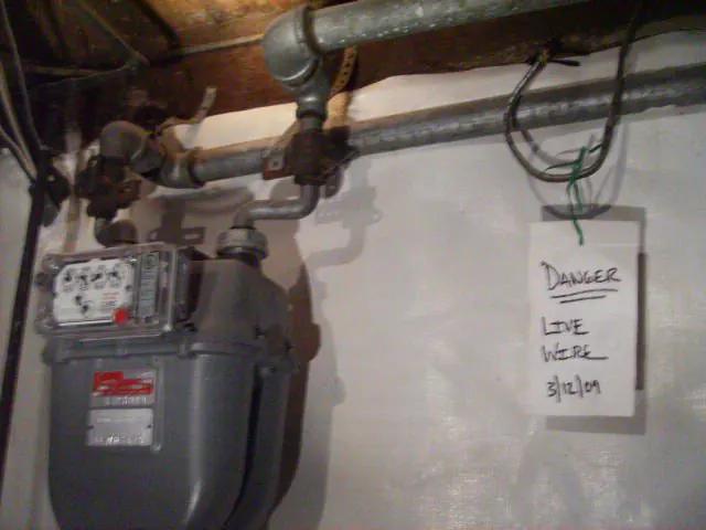Electrical: exposed live wiring